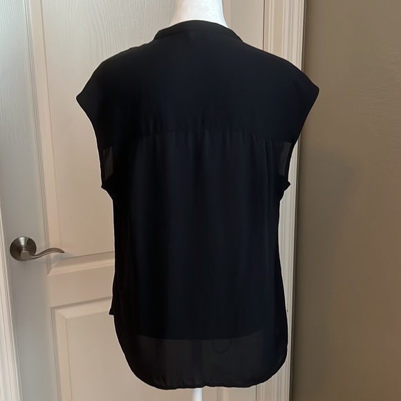 JCrew Drapey Cap Sleeve Blouse Black Size Small - Flawed - Picture 3 of 8